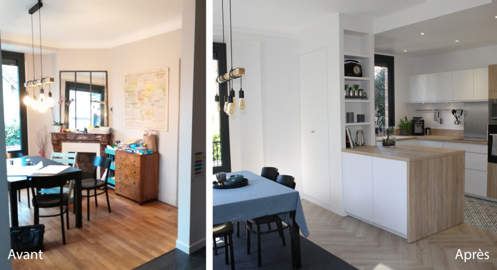 Rénovation séjour avant après