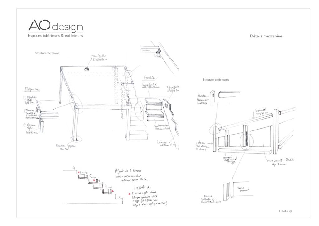 conception meuble sur-mesure étape croquis